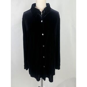Working Classics Witchy Wimsigoth Button Down Velvet‎ Shirt 14/16 Corporate Goth
